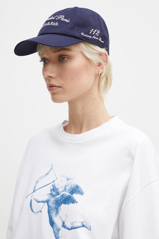 Sporty & Rich șapcă de baseball din bumbac Faubourg AC040517619BL32 bleumarin AW24