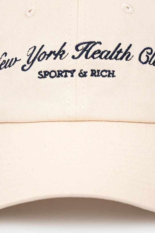 Памучна шапка с козирка Sporty & Rich NY Health Club AC040514043CR01 бежов AW24