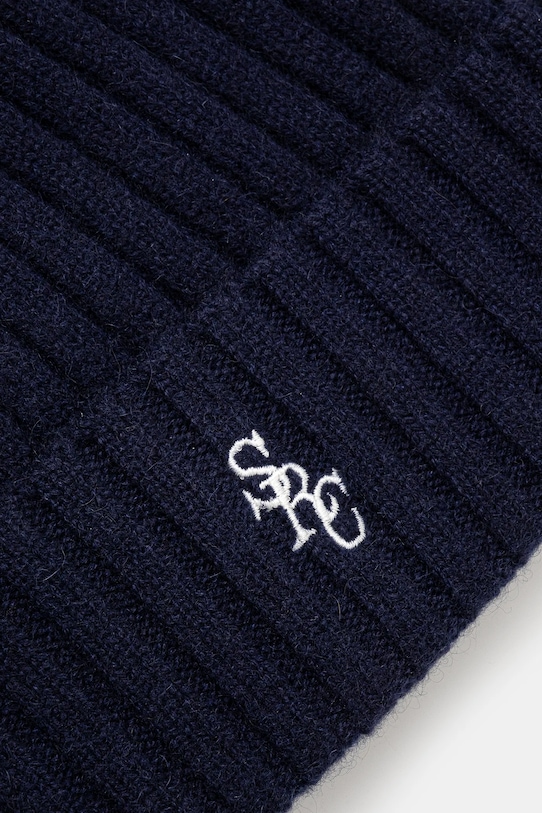Кашмирена шапка Sporty & Rich SRC Wool Cashmere AC066506302BL32 тъмносин AW24
