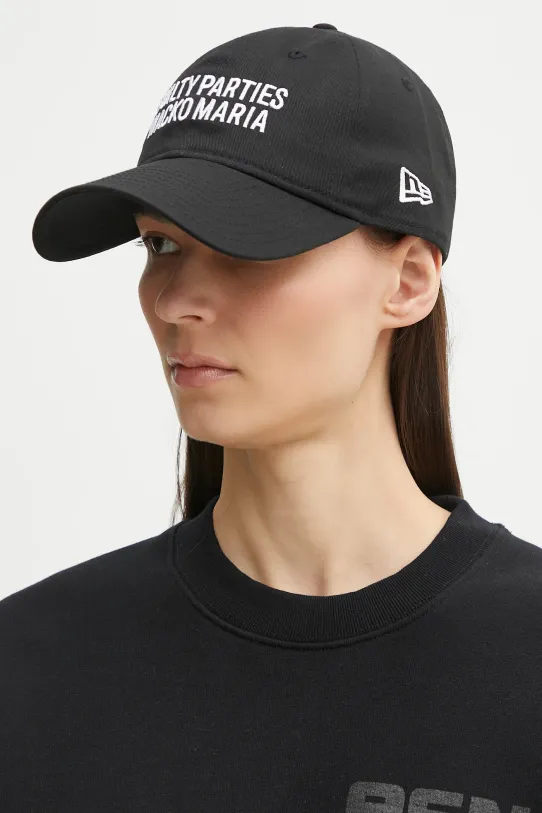 Wacko Maria baseball cap x New Era 9Twenty applique black 24FW.WMA.CP03