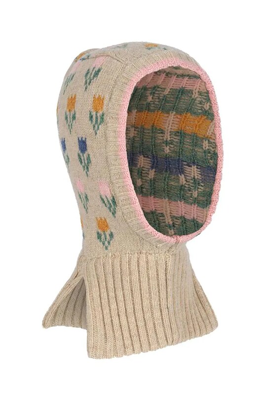 Детская шерстяная балаклава Konges Sløjd BELOU TULIPE KNIT BALACLAVA KS101429 бежевый AW24