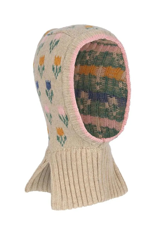 Детска вълнена балаклава Konges Sløjd BELOU TULIPE KNIT BALACLAVA KS101429 бежов AW24