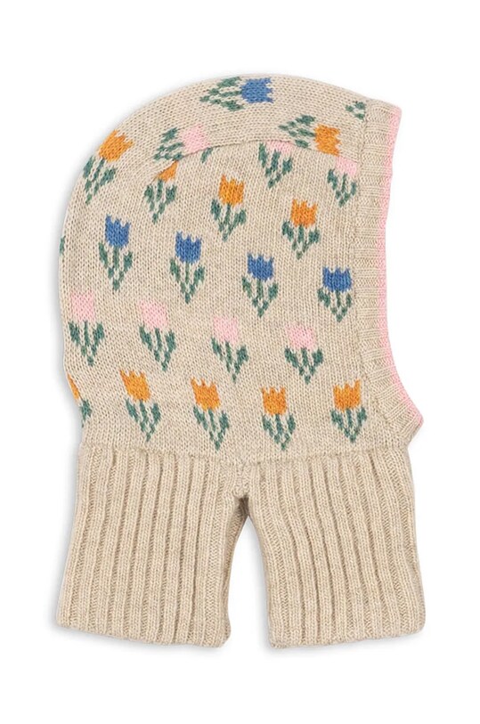 Девочка Детская шерстяная балаклава Konges Sløjd BELOU TULIPE KNIT BALACLAVA KS101429 бежевый