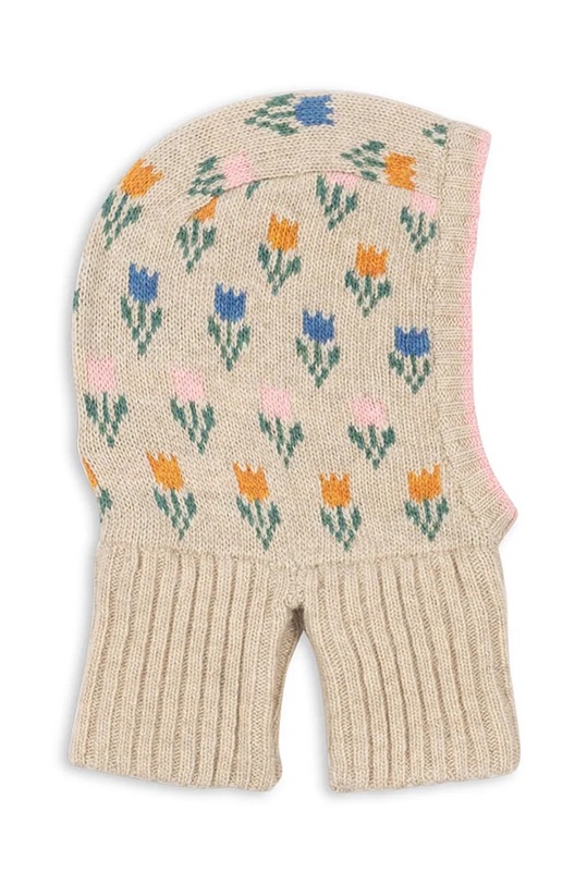 Момиче Детска вълнена балаклава Konges Sløjd BELOU TULIPE KNIT BALACLAVA KS101429 бежов