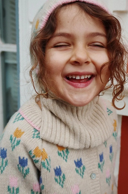 Детска вълнена балаклава Konges Sløjd BELOU TULIPE KNIT BALACLAVA KS101429 бежов