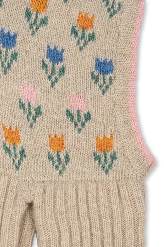 Детска вълнена балаклава Konges Sløjd BELOU TULIPE KNIT BALACLAVA бежов KS101429
