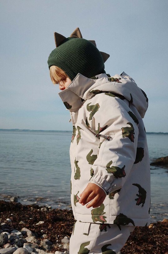 Konges Sløjd kominiarka wełniana dziecięca ANIMAL BALACLAVA zielony KS101211
