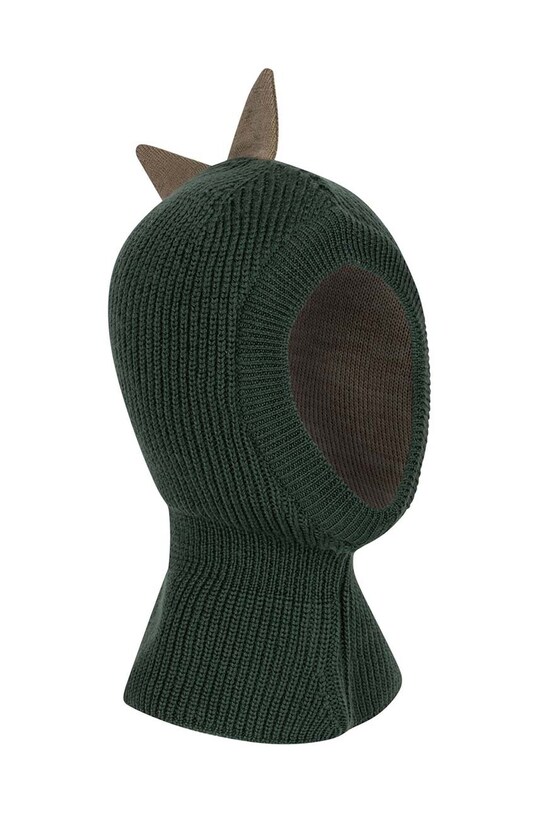 Konges Sløjd kominiarka wełniana dziecięca ANIMAL BALACLAVA KS101211 zielony AW24