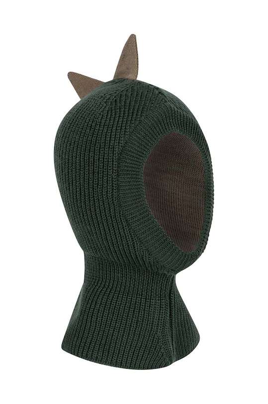 Detská vlnená kukla Konges Sløjd ANIMAL BALACLAVA KS101211 zelená AW24