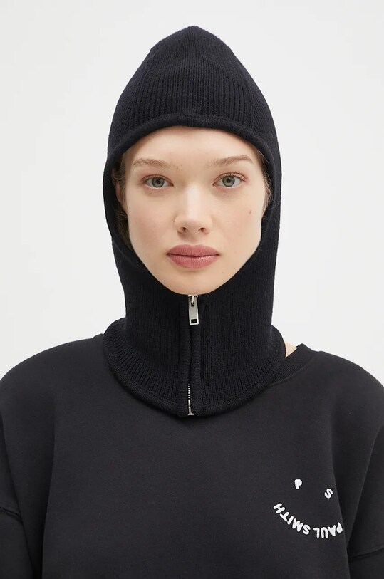 AMBUSH cagulă din lână Rib Knit Balaclava negru BMLC002F24KNI0011000