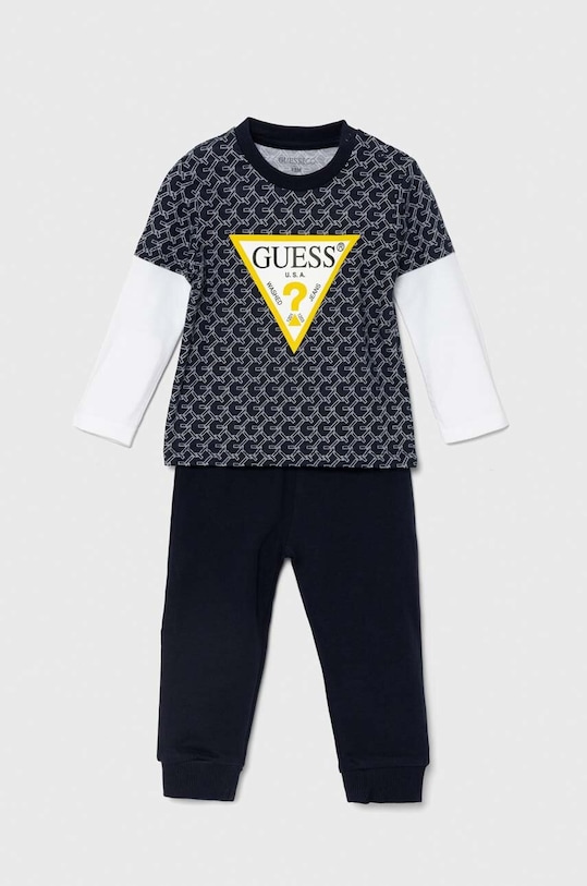 Detská bavlnená súprava Guess jednofarebný tmavomodrá I4YG01.K8HM3.9BYH
