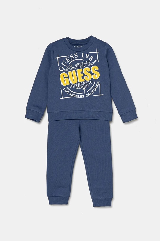 Dječja pamučna trenirka Guess pletivo mornarsko plava N4YG14.KA6R0.9BYH