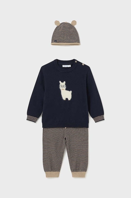 Σετ μωρού Mayoral πλεκτό ύφασμα σκούρο μπλε 2546.3G.Baby.9BYH