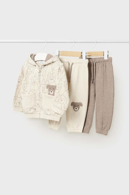 Dětská tepláková souprava Mayoral 3-pack pletenina béžová 2823.3G.Baby.9BYH