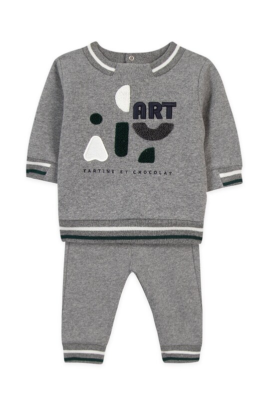 Βρεφική βαμβακερή φόρμα Tartine et Chocolat στάμπα γκρί TZ35011.80.94