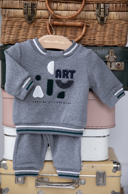 Βρεφική βαμβακερή φόρμα Tartine et Chocolat γκρί TZ35011.80.94