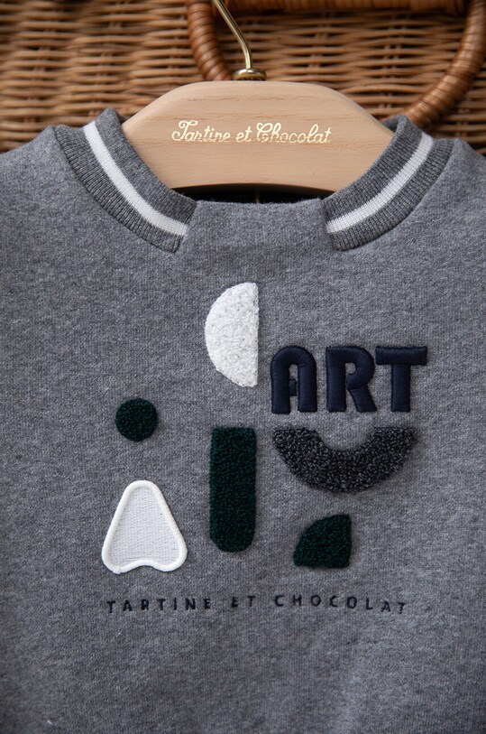 Βρεφική βαμβακερή φόρμα Tartine et Chocolat TZ35011.80.94 γκρί