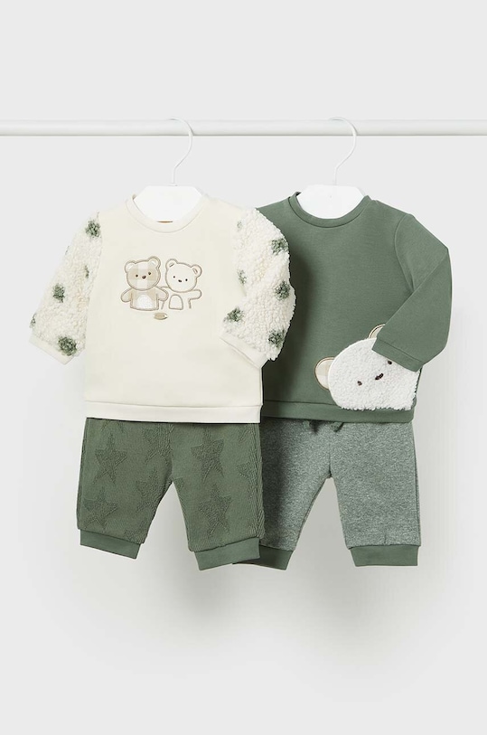 Kojenecká tepláková souprava Mayoral Newborn 2-pack pletenina zelená 2624.1G.Newborn.9BYH