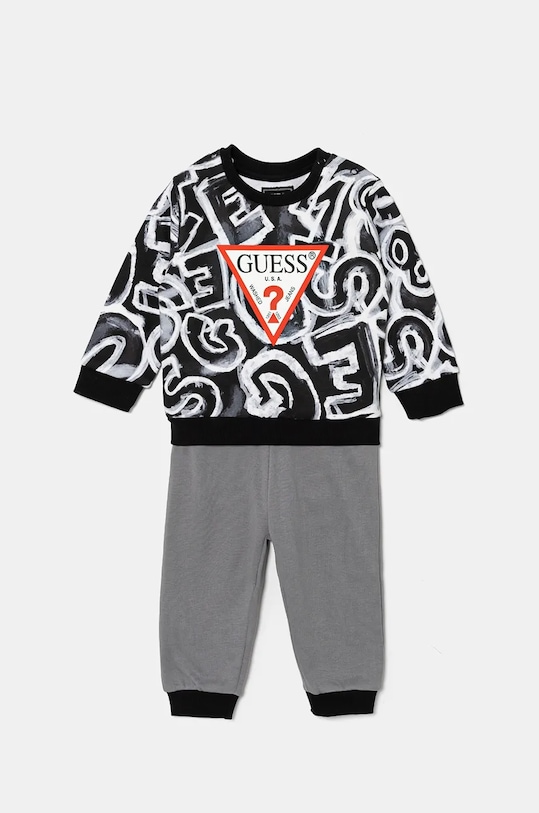 Guess dres bawełniany niemowlęcy wzorzyste szary I4BG08.KAD73.9BYH