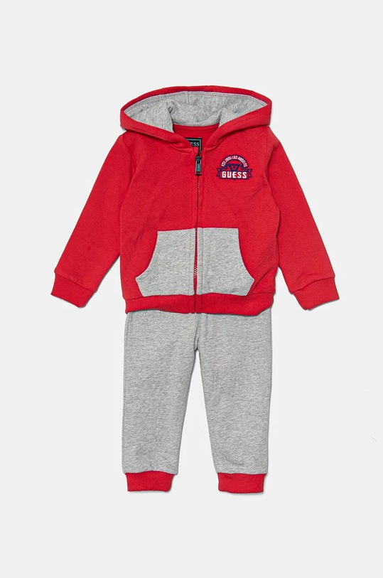 Guess dres bawełniany niemowlęcy dzianina czerwony I4BG10.KAX73.9BYH