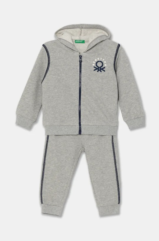 United Colors of Benetton tuta in lana bambino/a sovrastampa grigio 3J68GK00L.P.Seasonal