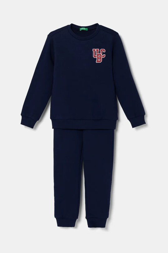 Dětská bavlněná tepláková souprava United Colors of Benetton pletenina námořnická modř 3J68GK00K.P.Seasonal