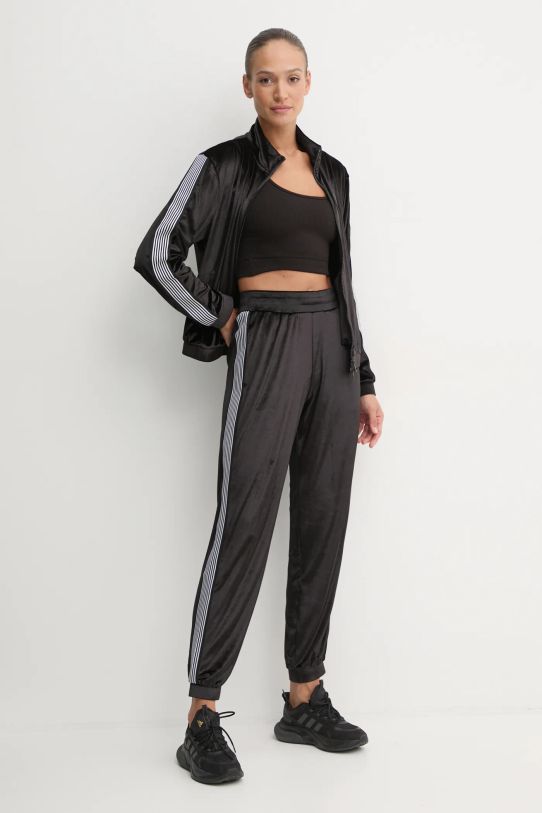 EA7 Emporio Armani dres welurowy aplikacja czarny TJZDZ.6DTV64.1200