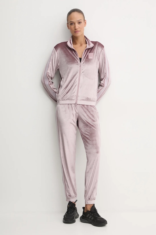 EA7 Emporio Armani dres welurowy aplikacja fioletowy TJZDZ.6DTV64.1341