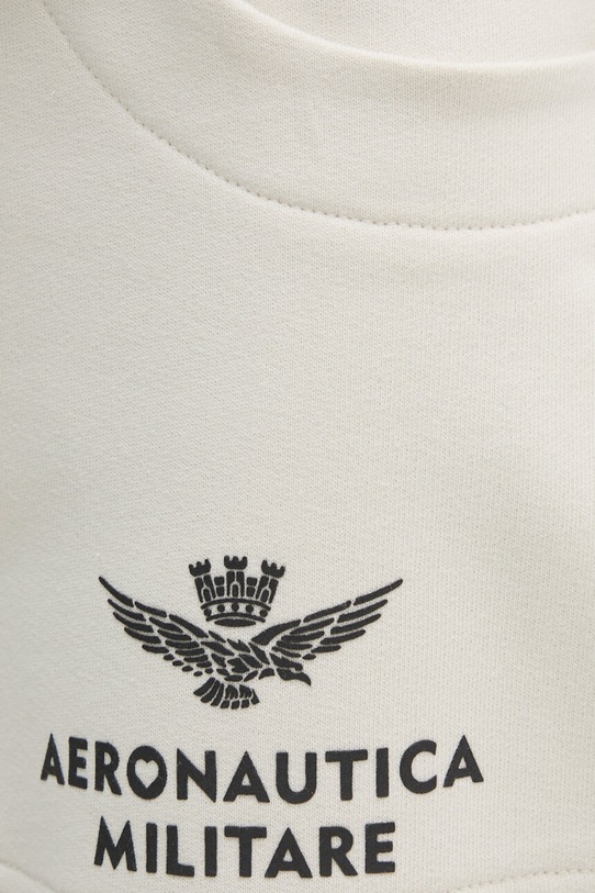Aeronautica Militare pantaloni de trening din bumbac bej PF960DF567