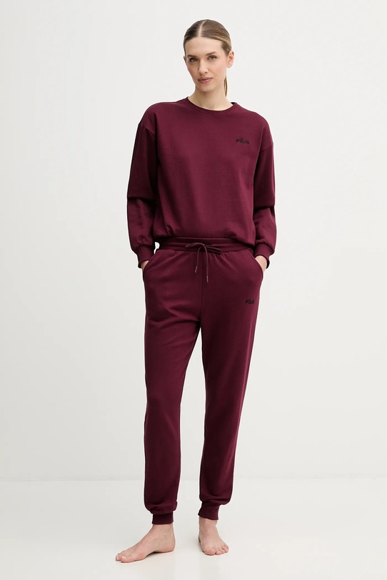 Fila dres bawełniany bawełna bordowy FPW4181