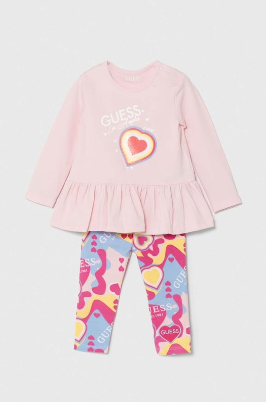 Sada pre bábätká Guess potlač ružová A4YG05.K6YW3.9BYH
