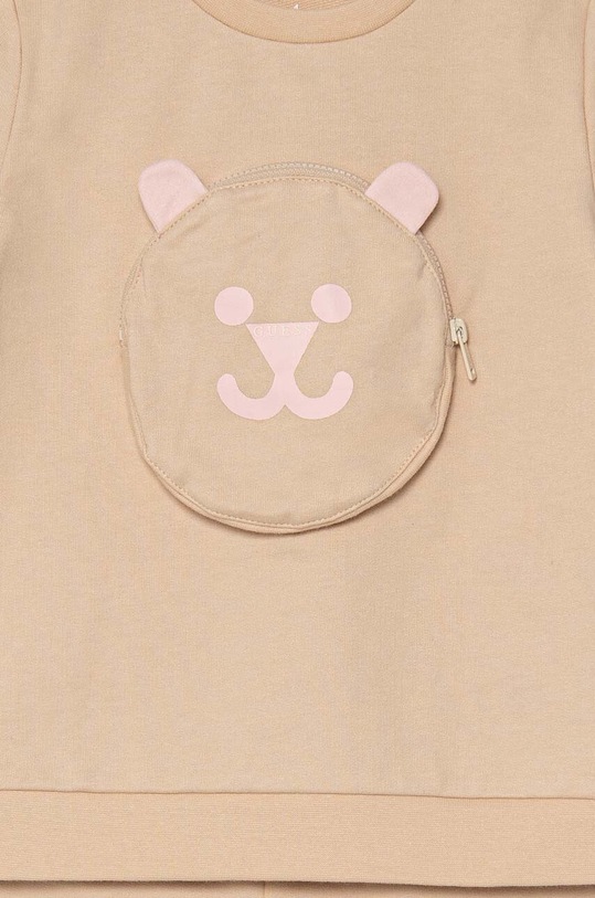 Dievča Detská bavlnená tepláková súprava Guess K4YG03.KA6R4.9BYH béžová