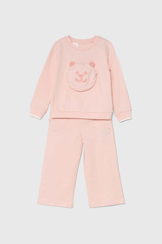 Детский хлопковый спортивный костюм Guess хлопок розовый K4YG03.KA6R4.9BYH