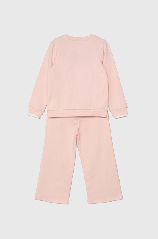 Детский хлопковый спортивный костюм Guess K4YG03.KA6R4.9BYH розовый AW24