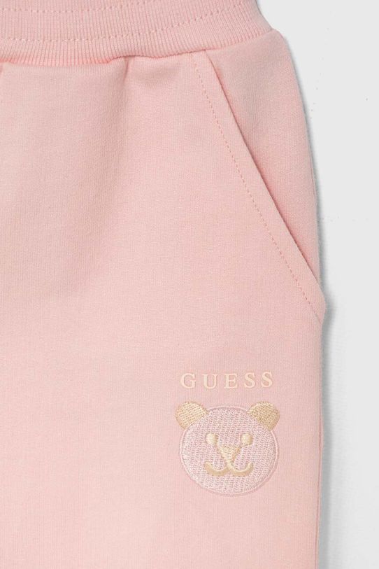 Guess dres bawełniany dziecięcy różowy K4YG03.KA6R4.9BYH