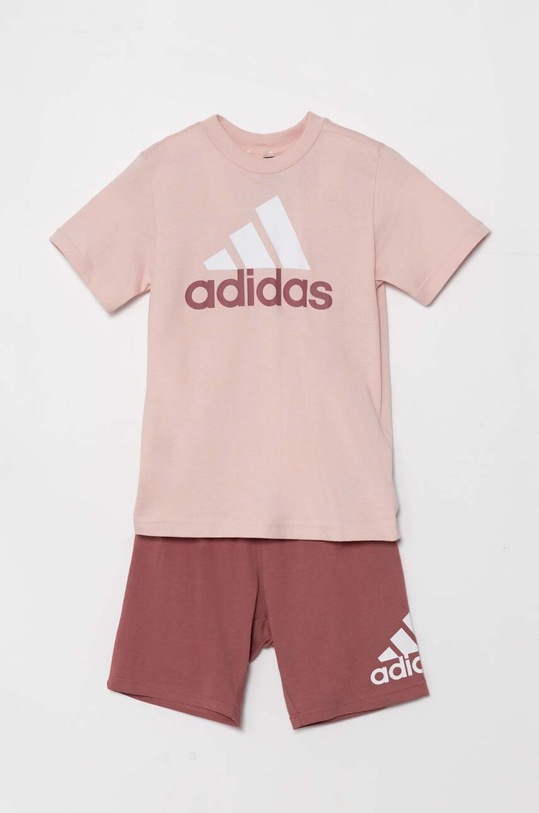 adidas komplet bawełniany dziecięcy LK BL CO T SET IX7326 różowy AW24