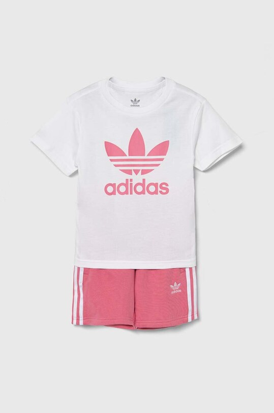 adidas Originals compleu copii SHORT TEE SET print roz JE1612
