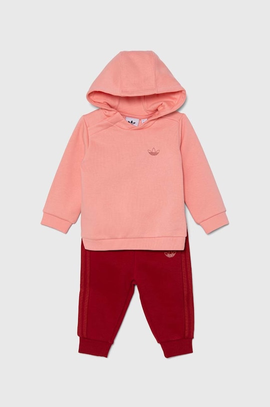 adidas Originals dres dziecięcy HOODIE SET dzianina różowy IY9538