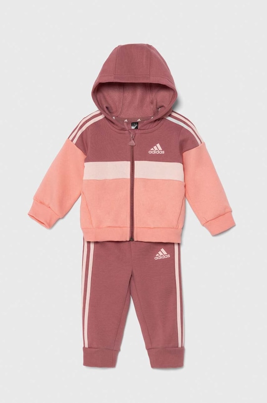 Βρεφική φόρμα adidas I 3S TIB FL TS πλεκτό ύφασμα ροζ IV7394