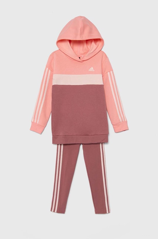adidas komplet dziecięcy LG 3S TIB FL TS IV7441 różowy AW24
