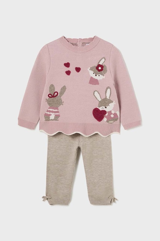 Σετ μωρού Mayoral πλεκτό ύφασμα ροζ 2549.4E.Baby.9BYH