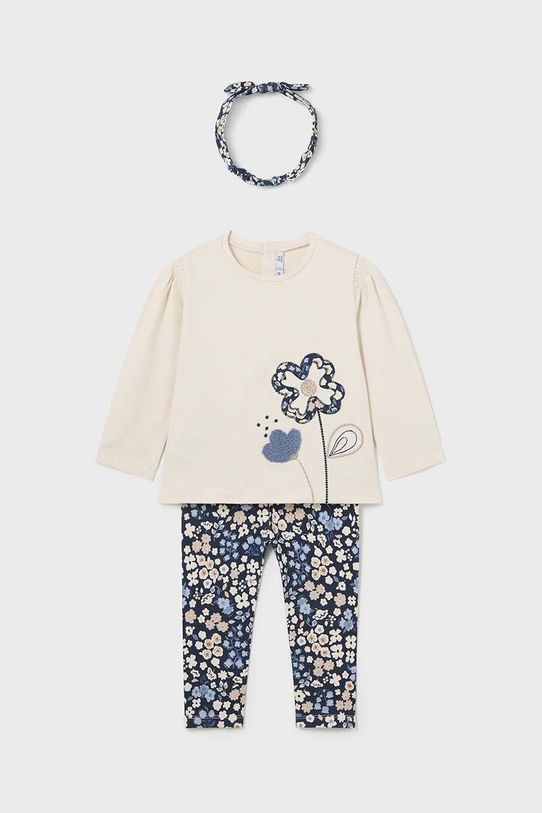 Dječji set - bluza, tajice i traka za glavu Mayoral pletivo mornarsko plava 2711.4H.Baby.9BYH