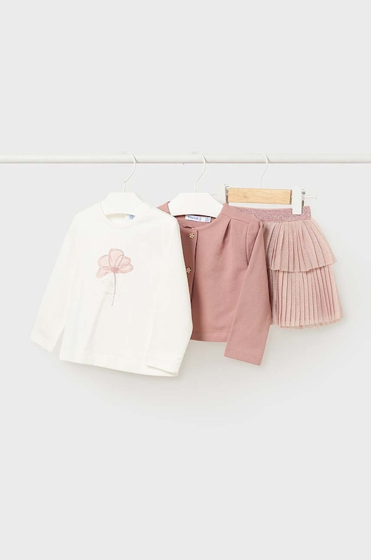Детский комплект - жакет, лонгслив и юбка Mayoral 2928.4A.Baby.9BYH розовый AW24