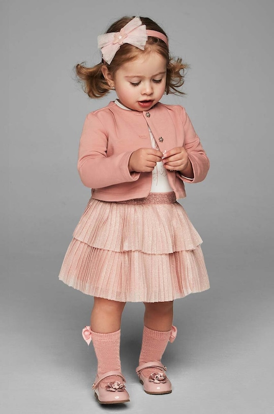 Детский комплект - жакет, лонгслив и юбка Mayoral 2928.4A.Baby.9BYH розовый