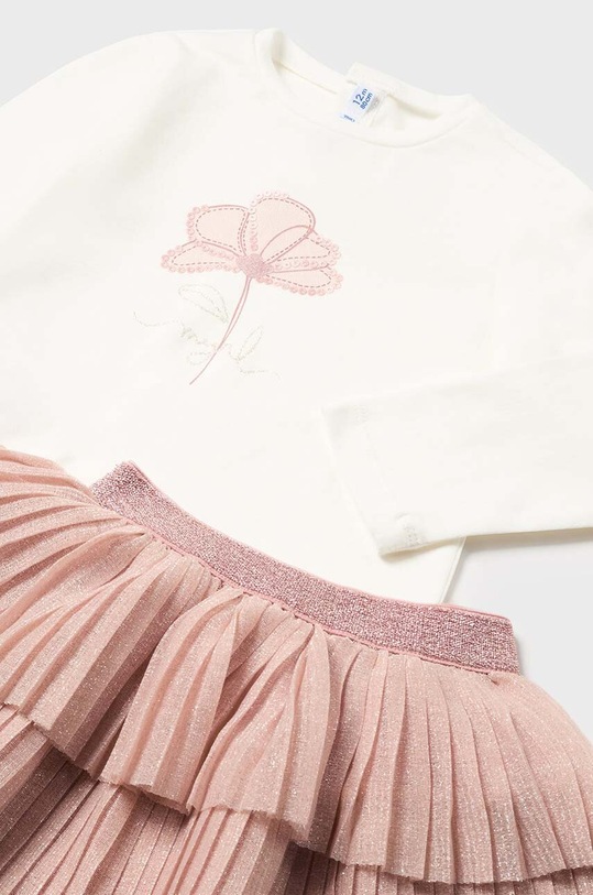 Детский комплект - жакет, лонгслив и юбка Mayoral розовый 2928.4A.Baby.9BYH