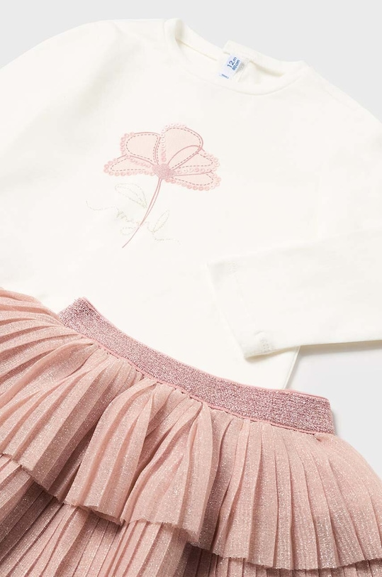 Детский комплект - жакет, лонгслив и юбка Mayoral розовый 2928.4A.Baby.9BYH