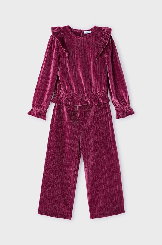 Mayoral komplet dziecięcy - bluzka i spodnie z elastanem czerwony 4550.6A.Mini.9BYH