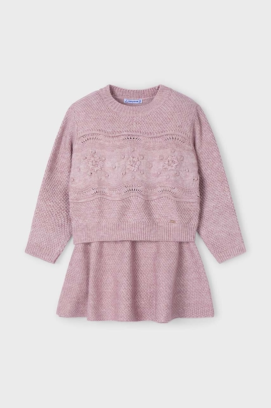 Mayoral komplet dziecięcy dzianina różowy 4935.6C.Mini.9BYH