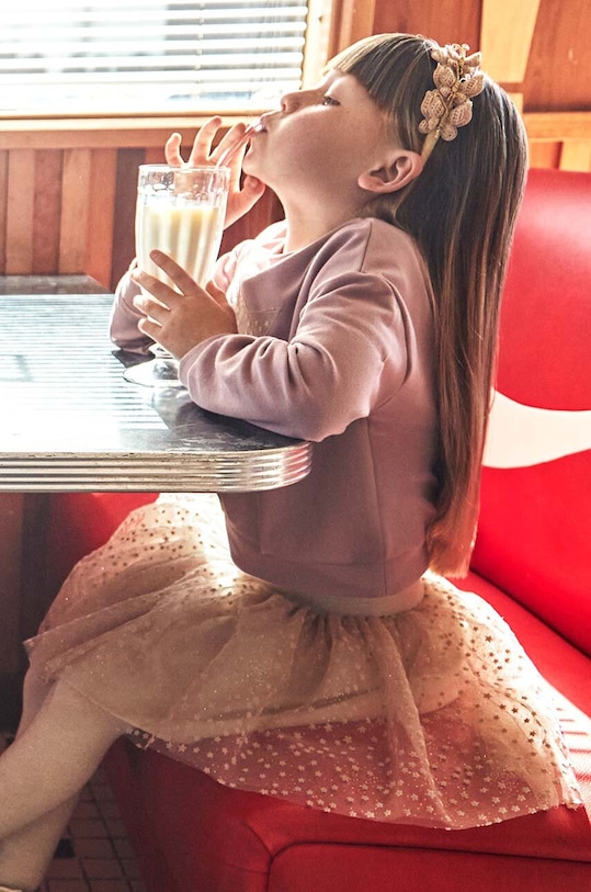 Mayoral komplet - bluza i spódnica wzorzyste różowy 4937.6K.Mini.9BYH