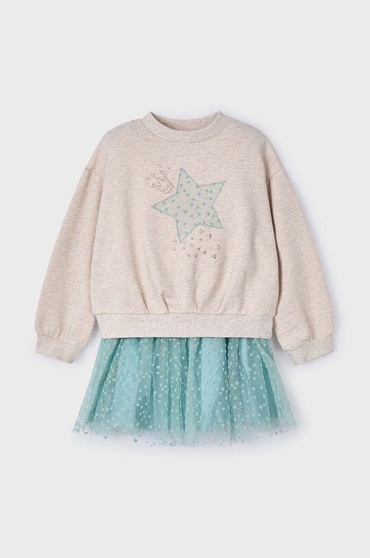 Mayoral komplet - bluza i spódnica wzorzyste turkusowy 4937.6K.Mini.9BYH
